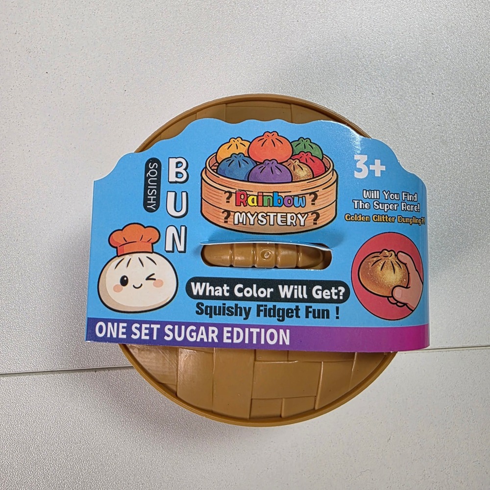 Squishy Bun Rainbow Mystery Sugar Edition Fidget Toy‎ Steamer Basket Blind Box